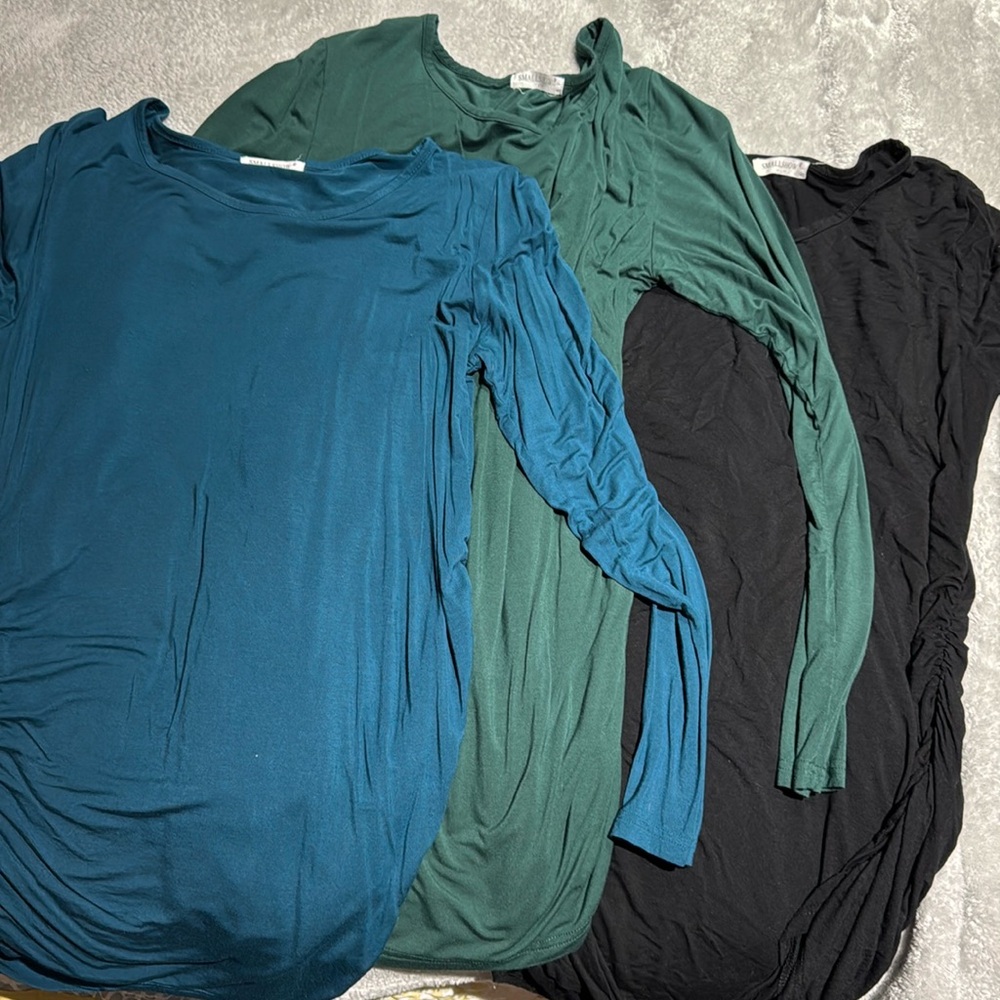 Small show maternity long sleeve shirts 3 pk
